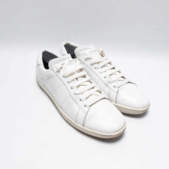 Saint Laurent SL/01 white leather low top shoes mens size 42 - Picture 2 of 13